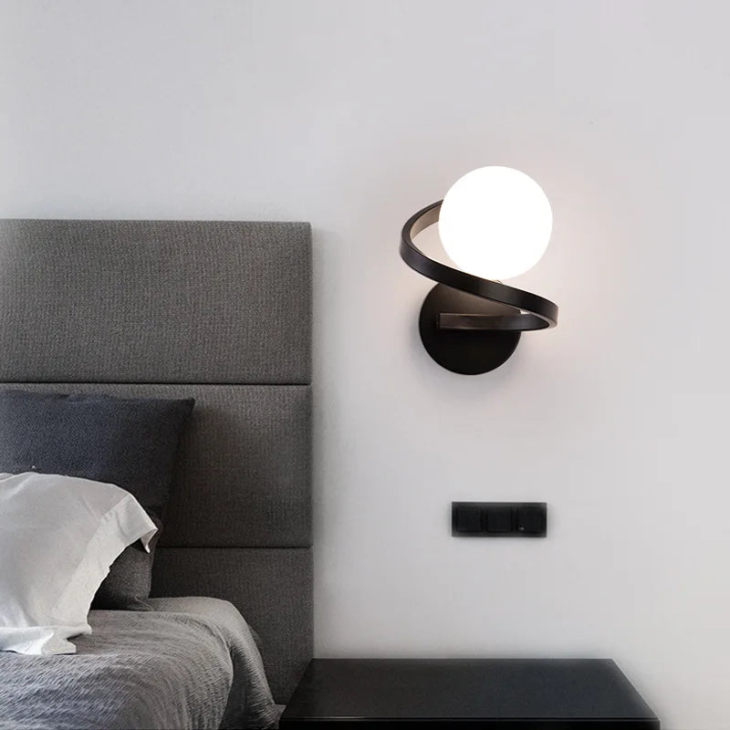 Applique murale led verre moderne intérieur loft miroir façade