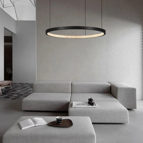 lustre rond en cuivre antique pour éclairage moderne intérieur - vue 4 sur 9