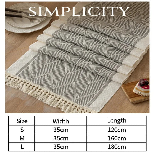 Chemin de table polyester imperméable motif géométrique moderne