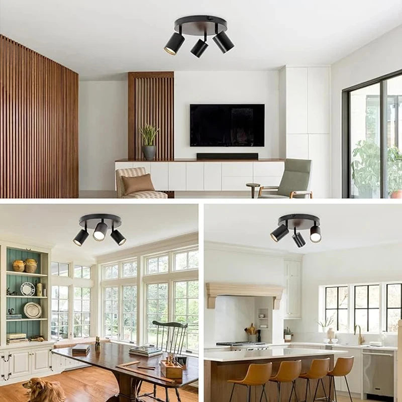 spot led sur rail gu10 à 3 têtes pour éclairage intérieur - vue 6 sur 7