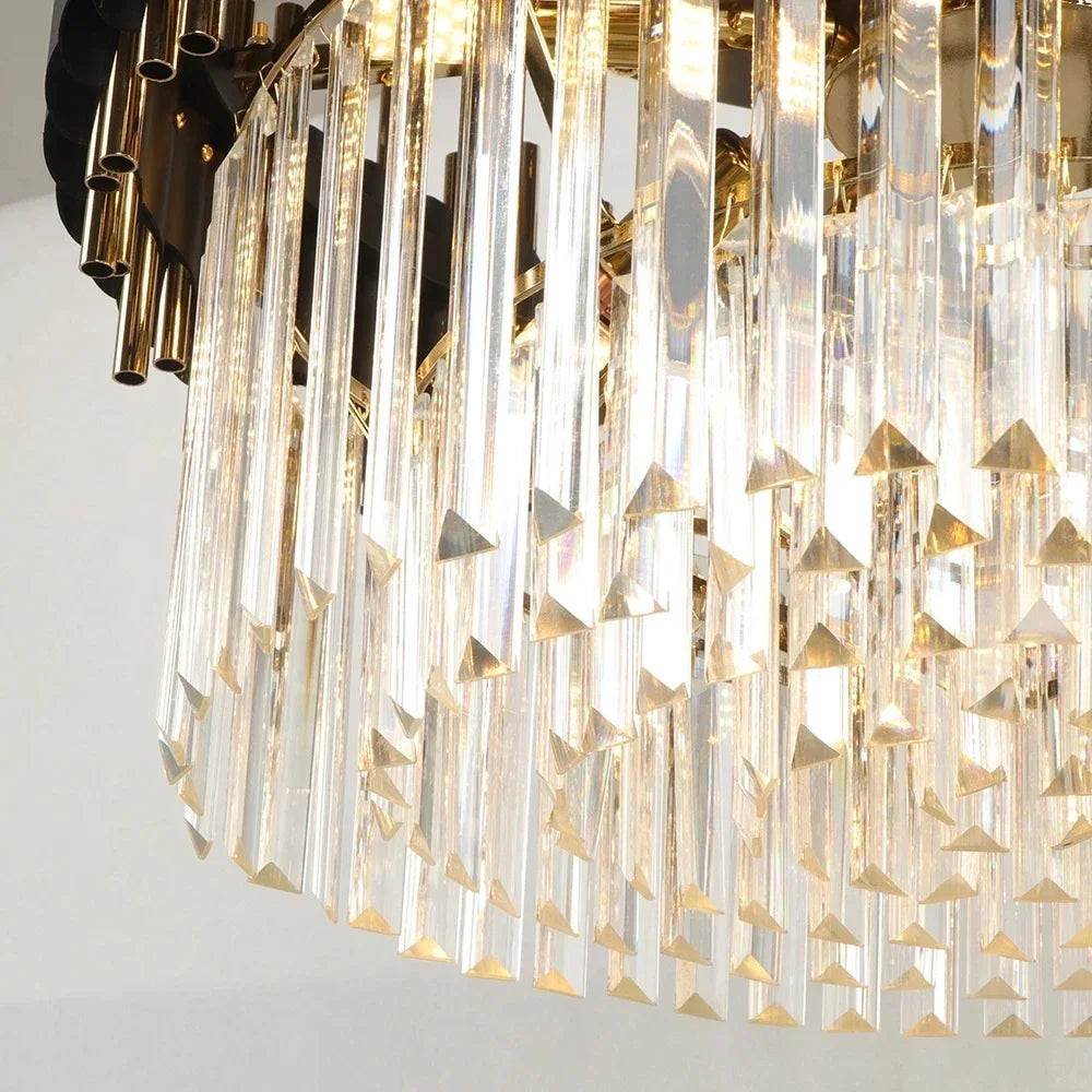 plafonnier led suspendu en cristal design nordique décoratif - vue 5 sur 12