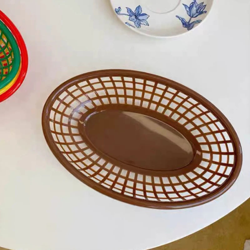 panier ovale en plastique pour nourriture et rangement décoratif - vue 7 sur 13