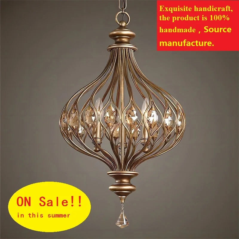suspension vintage en cristal pour un style rétro élégant - vue 2 sur 9