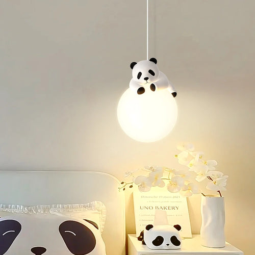 Résine Panda lampes suspendues chambre d'enfants suspension chambre chevet lustre pour bébé enfants crèche école Panda lumière