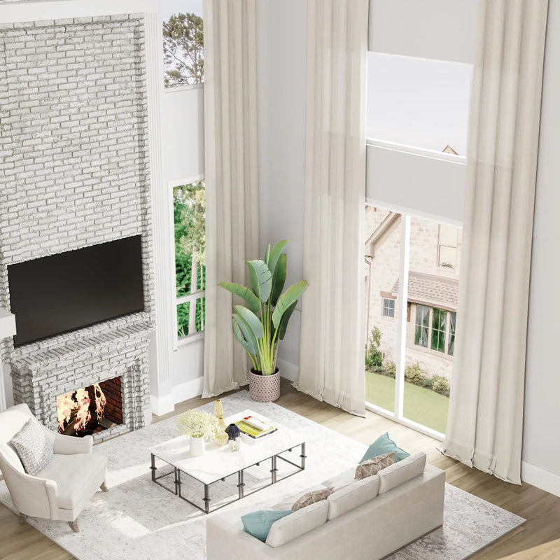 Voilage imitation lin extra long style moderne