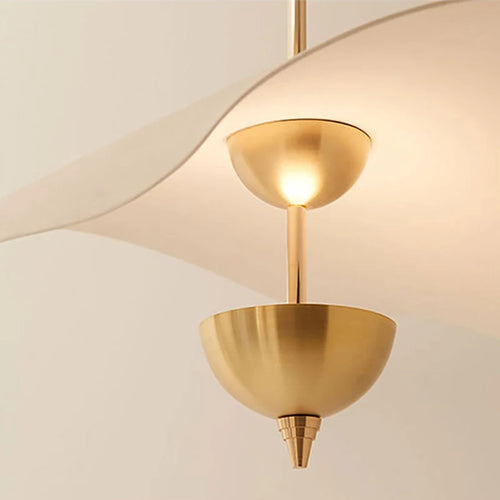 suspension feuille de lotus en métal doré art déco - vue 6 sur 10