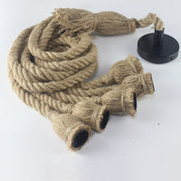 suspension rétro loft industriel en corde de chanvre avec ampoule edison