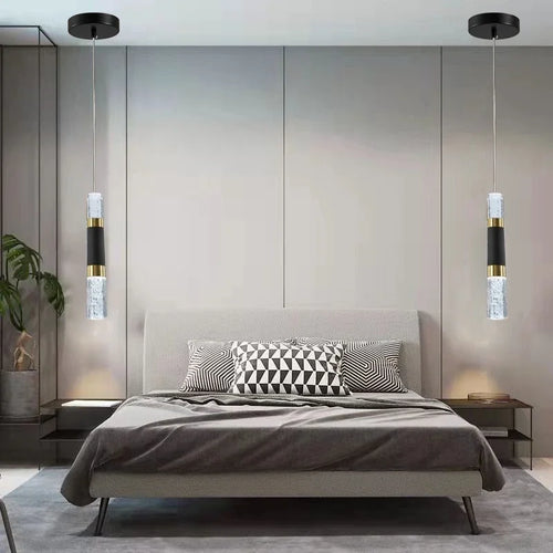 lustre moderne à LED avec lampes à bulles en acrylique suspendu - vue 3 sur 8