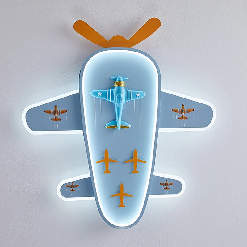 lustre avion dessin animé pour chambre d'enfant protection des yeux - vue 5 sur 7