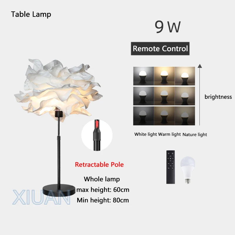 lampadaire créatif en papier avec poteau rétractable pour hôtel