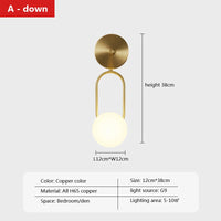 LED cuivre applique moderne nordique simple étude décoratif