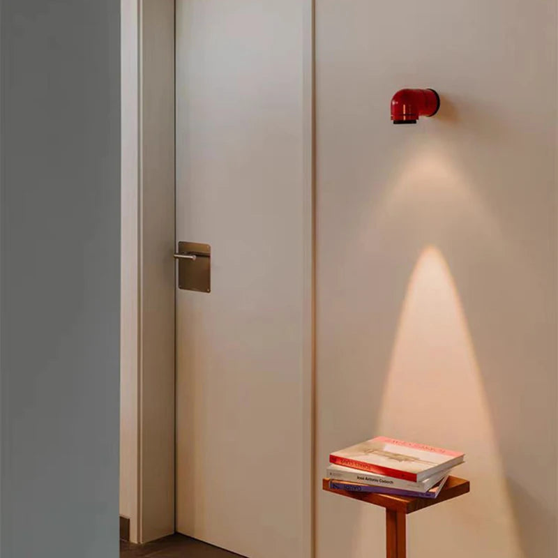 Applique spot LED créative blanc rouge PVC 4000K pour chambre salon allée escaliers - vue 5 sur 8