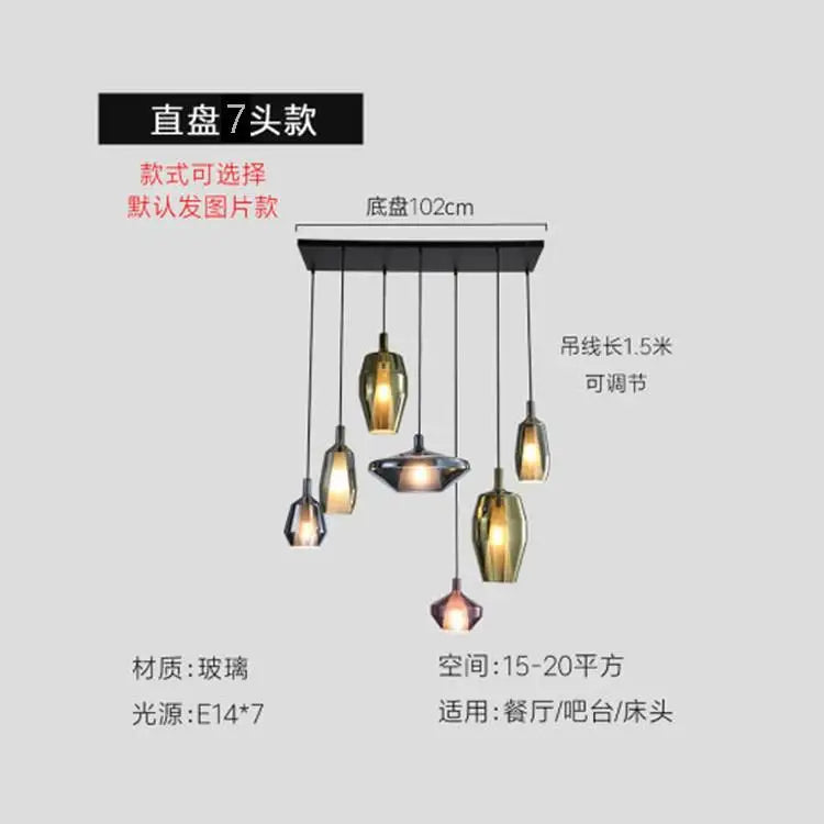 suspension en verre nordique créative pour intérieur moderne - vue 12 sur 13