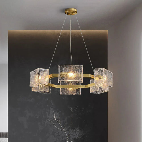 lustre en verre motif eau pour décoration intérieure style créatif - vue 2 sur 12