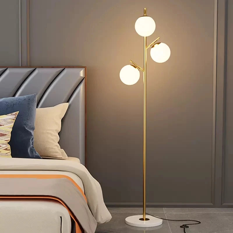 Lampadaires en verre modernes LED boules rondes salons canapé éclairage décoratif sur pied minimaliste chambre chevet E27 luminaires