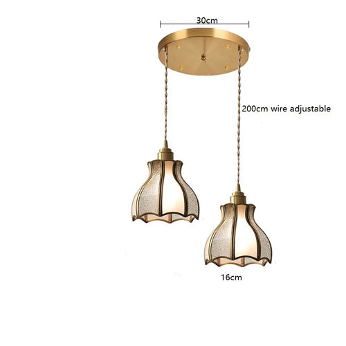 iwhd suspension moderne en cuivre verre led décorative - vue 14 sur 16