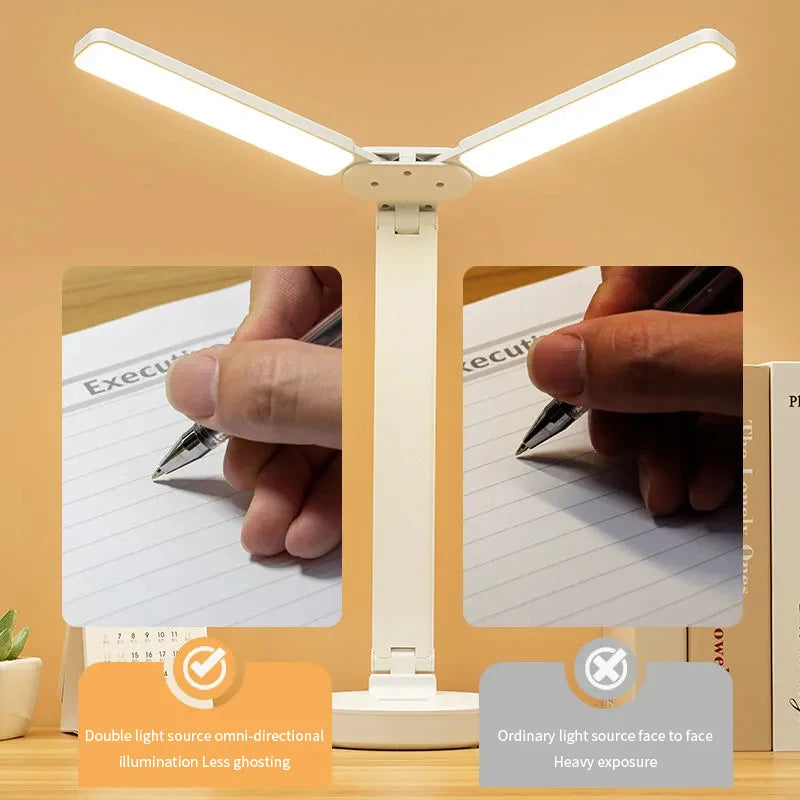 Lampe de bureau LED 3 niveaux réglable tactile veilleuse USB Rechargeable Protection des yeux lampe de Table pliable pour chambre chevet lecture