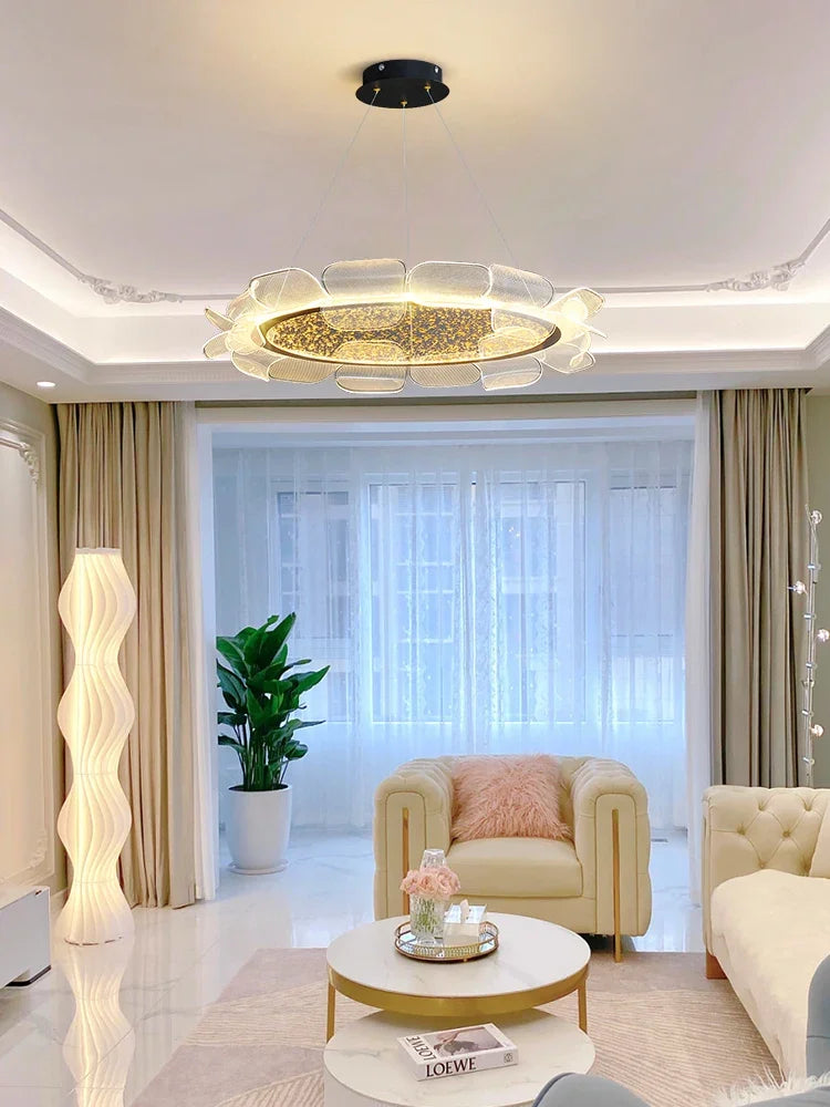 suspension en acrylique design moderne pour intérieur élégant
