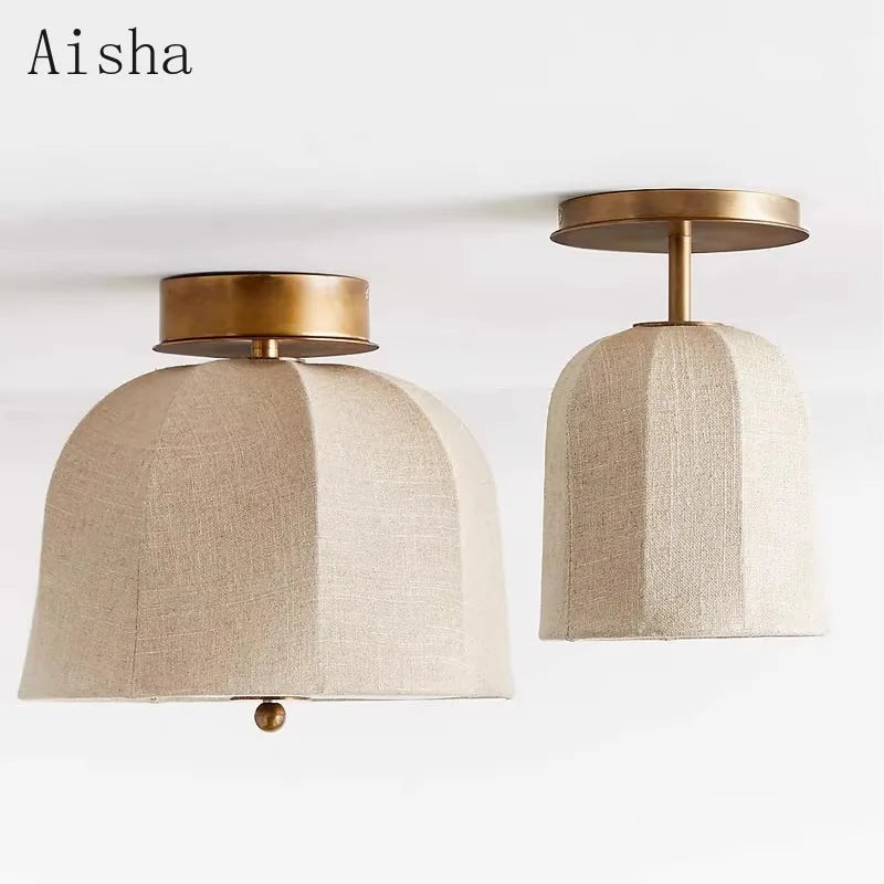 plafonnier en tissu lin américain pour une décoration artistique élégante - vue 3 sur 8