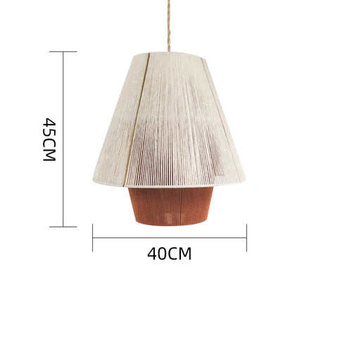 Suspension LOFT japonais rétro en bois bambou design - vue 24 sur 24