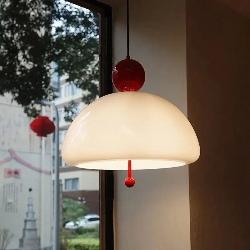 Suspension LED nordique en verre champignon
