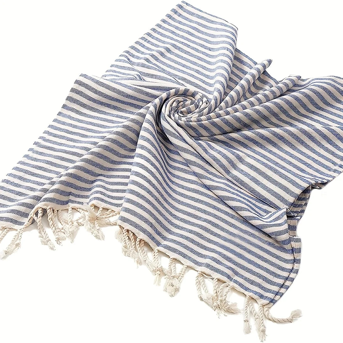 serviette de plage turque coton tissé style rayé - vue 5 sur 6