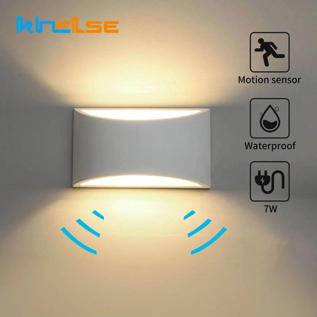 5W 7W COB LED Outdoor Wall Lamps PIR Motion Sensor Aluminum Porch Garden Corridor Light Up and Down Lighting Indoor Sconce Light - vue 2 sur 12