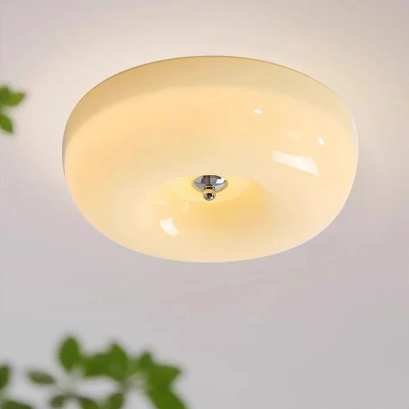 Plafonnier ancien verre led bauhaus maison - vue 4 sur 9
