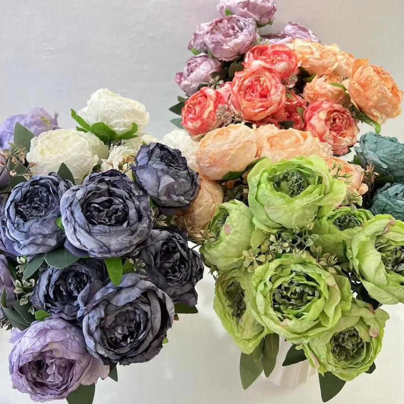 fleurs artificielles bouquet de pivoines pour mariage et décoration