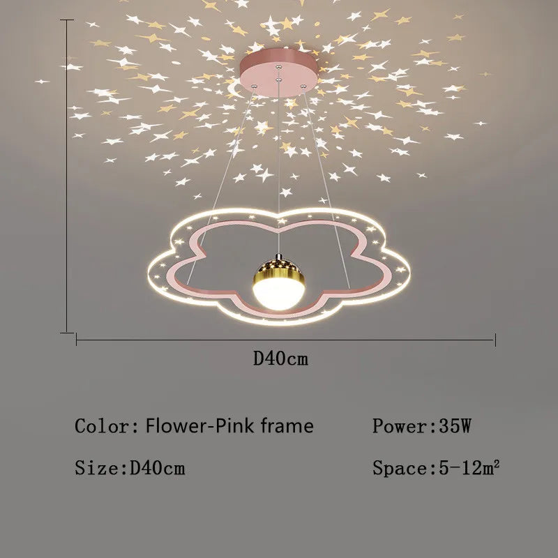 lustre étoile créatif lumineux pour chambre d'enfants - vue 9 sur 21