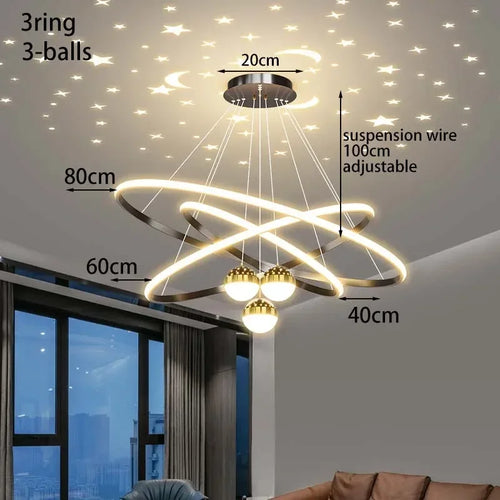 lustre led moderne ciel étoilé pour décoration intérieure - vue 15 sur 14