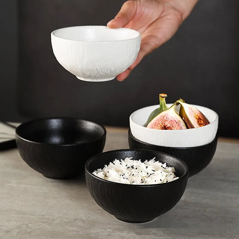 Vaisselle ceramique effet roche mat bols et assiettes
