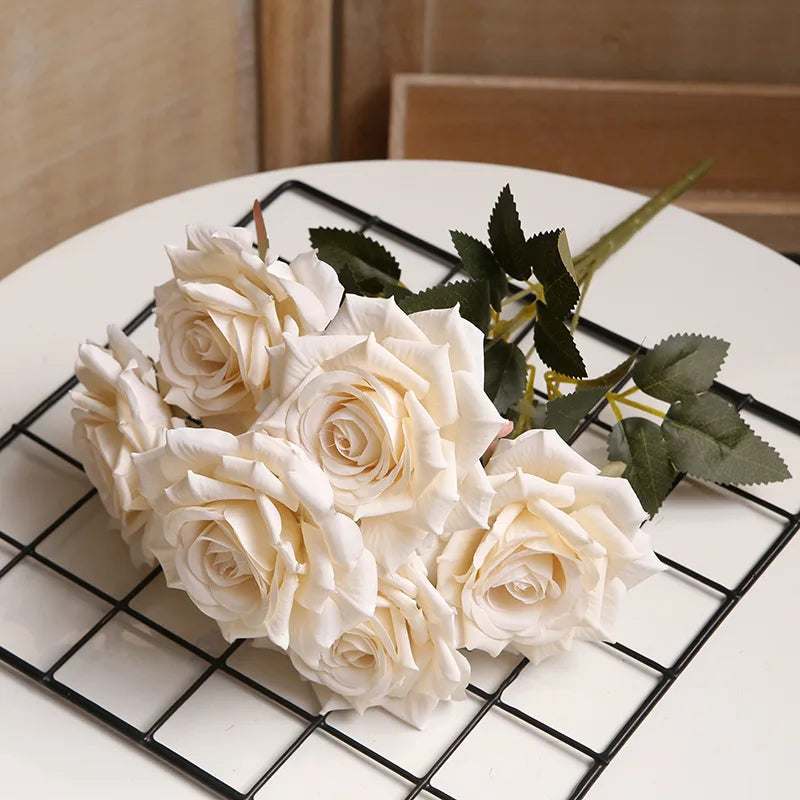 bouquet de roses artificielles pour décoration intérieure et extérieure - vue 4 sur 14