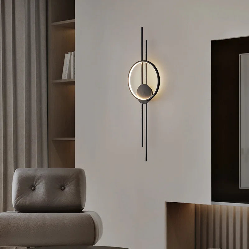 applique murale led minimaliste à trois gradations art déco