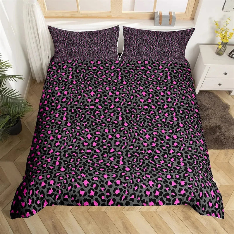 housse de couette léopard pour enfants et adultes en polyester