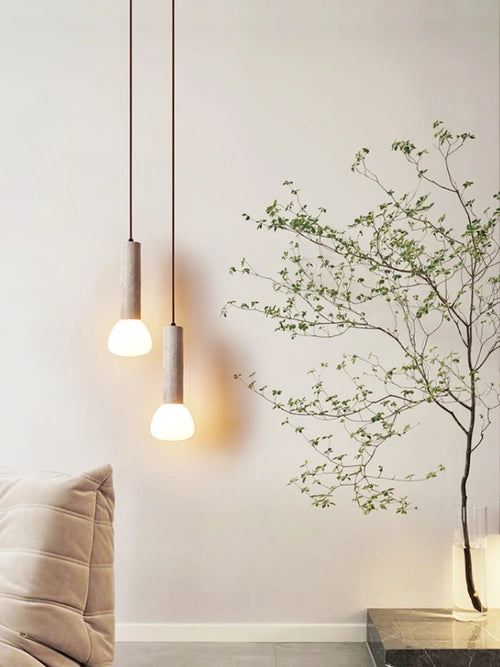 lustre créatif en pierre pour éclairage intérieur élégant - vue 2 sur 9