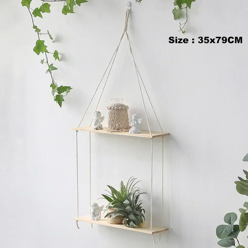 balançoire murale en corde et bois pour décoration nordique