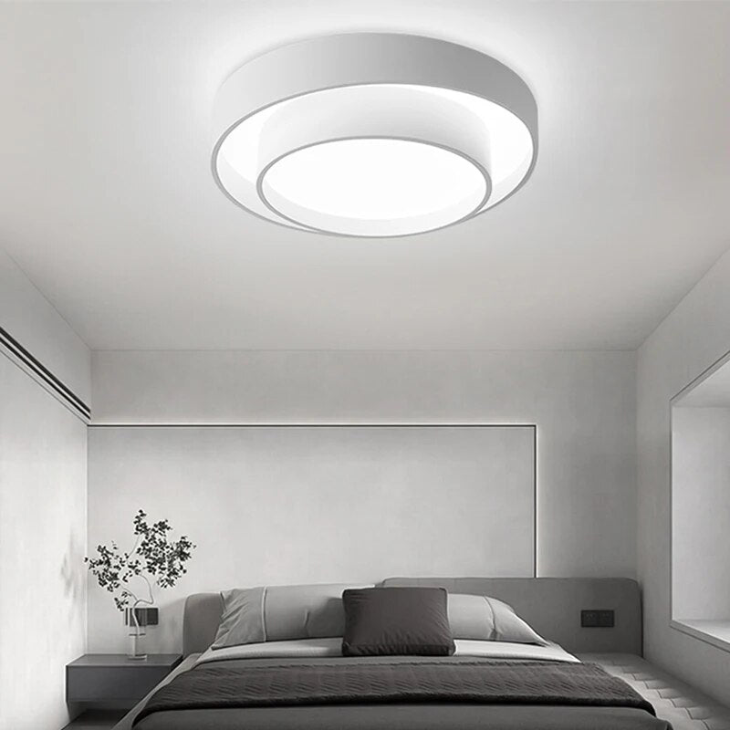 Plafonnier moderne led minimaliste blanc double rond