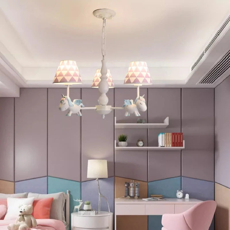 lustre enfant LED rotatif style nordique romantique et chaleureux - vue 3 sur 24