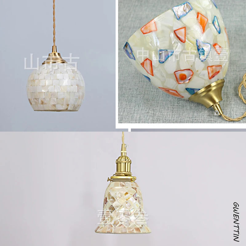 suspension méditerranéenne en coquillage pour décoration intérieure - vue 5 sur 9