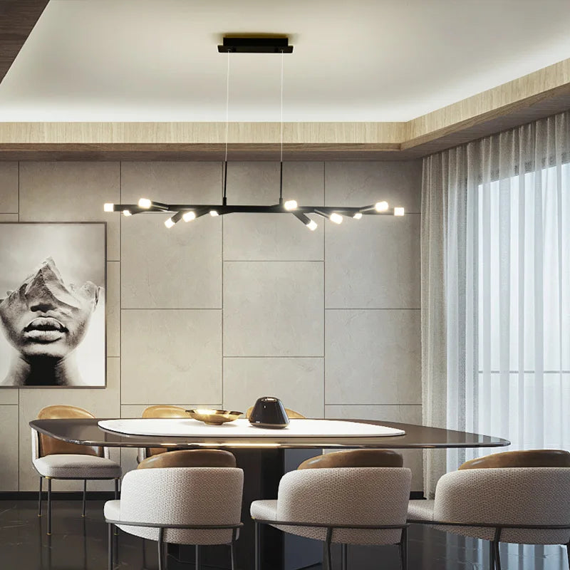lustre moderne à LED pour décoration intérieure nordique - vue 3 sur 9