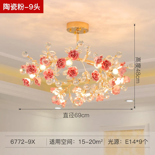 lustre en céramique italien éclairage cristal pour mariage et intérieur - vue 12 sur 14