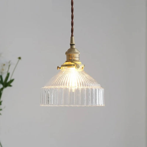 suspension vintage en laiton et verre japonais pour éclairage de maison - vue 2 sur 8