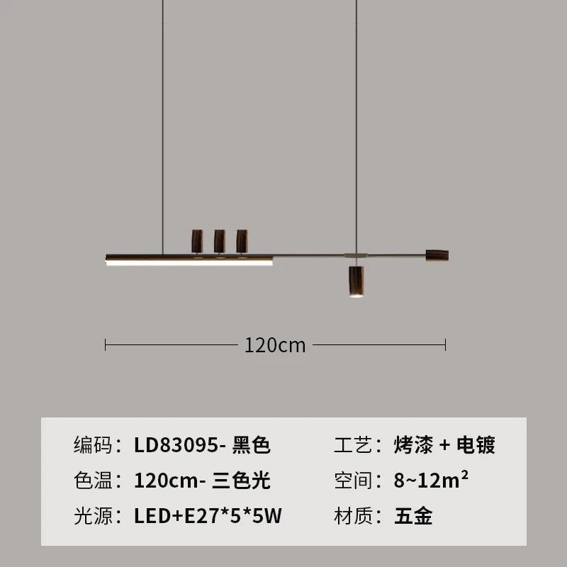 lustre minimaliste en métal pour éclairage moderne chic - vue 8 sur 11
