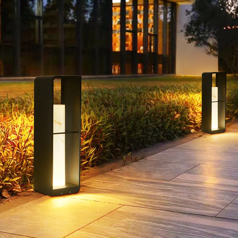 Lampe de jardin moderne solaire LED clôture lumière IP54 extérieur étanche ambiance éclairage pelouse lumières Villa cour décor lampadaires
