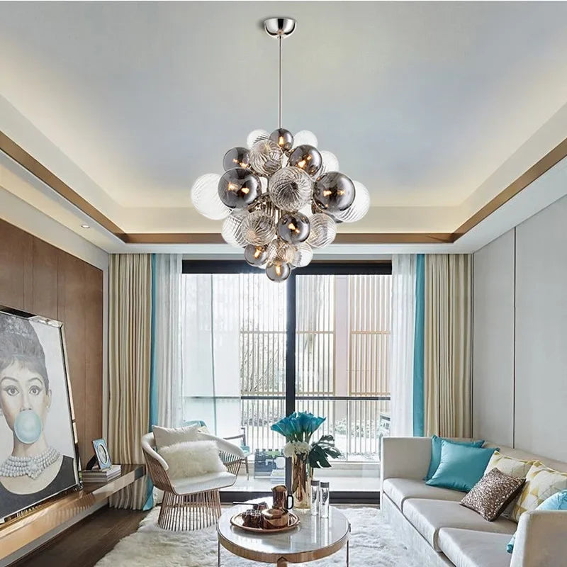 Scandinavia Designer Hanging Rod Pendant Light Ceiling Chandelier Suspension Lamp for Living Room Bedroom - vue 3 sur 9