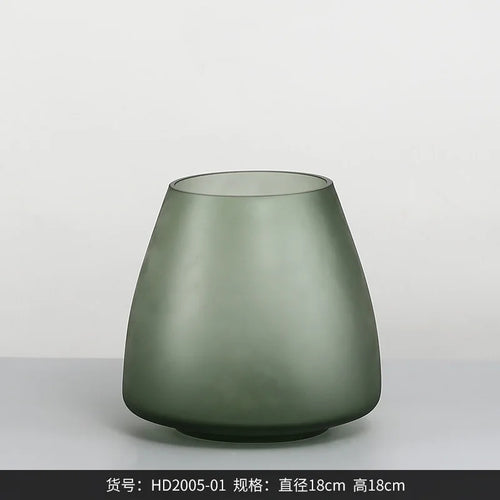 vase en verre givré pour décoration intérieure fleurs séchées et hydroponique - vue 12 sur 12