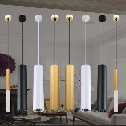 suspension moderne cylindrique pour décoration intérieure nordique - vue 3 sur 12