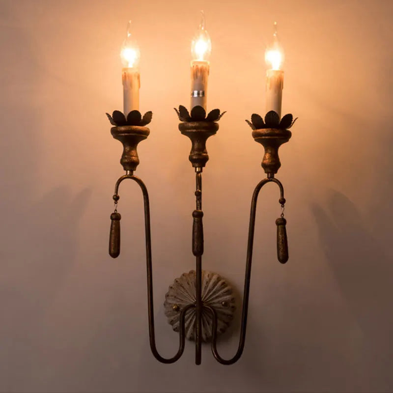 applique murale rétro bois style américain rural pour villa