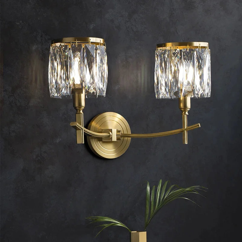 applique murale moderne luxe en cristal et led créative - vue 2 sur 7